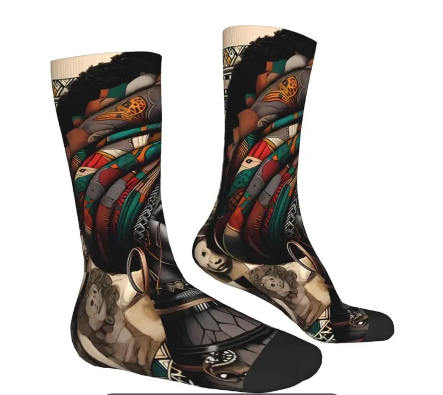Elegant African Queen Socks