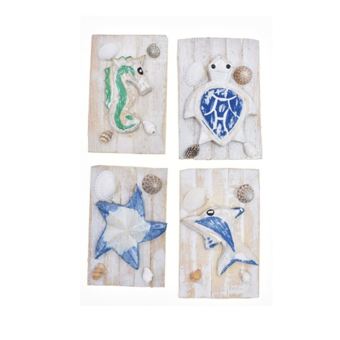 By the Sea Wooden Magnets