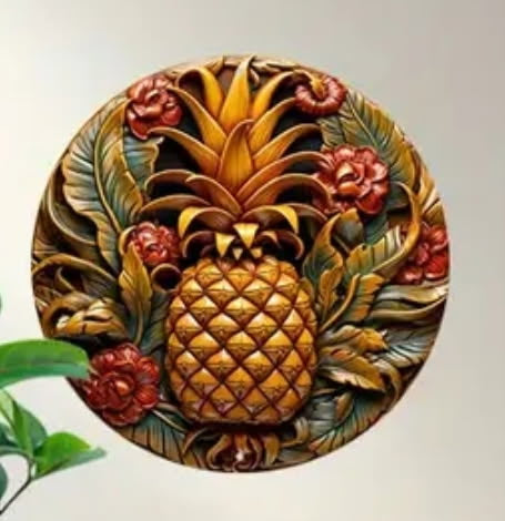 Vintage Pineapple Metal Wall Decor