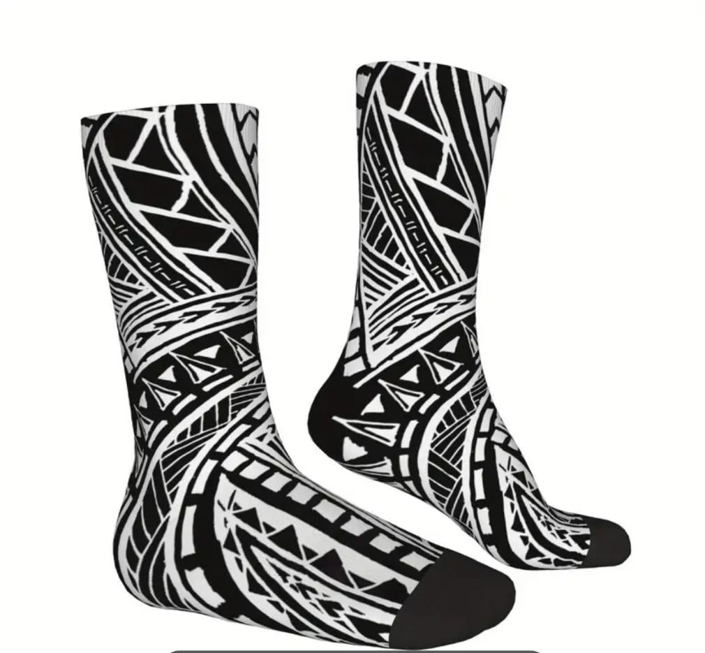 Black and White Tribal Design Socks
