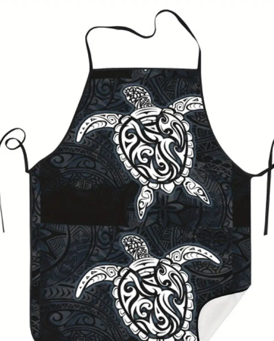 Black and White Turtle Apron