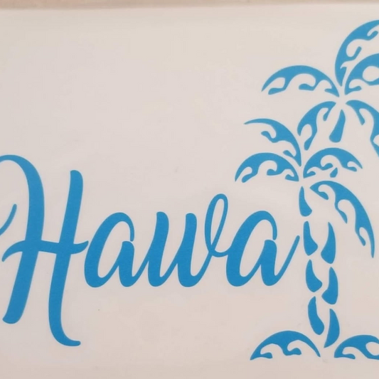 Hawaii Decal with Palm Trees