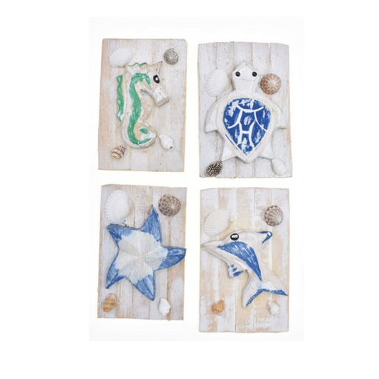 By the Sea Wooden Magnets