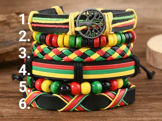 Rasta Colored Bracelets
