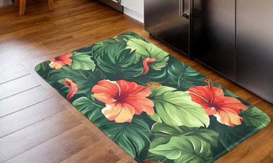 Tropical Hibiscus Kitchen Mat
