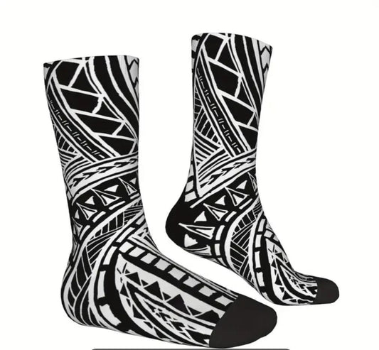 Black and White Tribal Design Socks